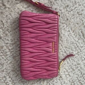 Miu Miu Fuchsia Quilted Clutch